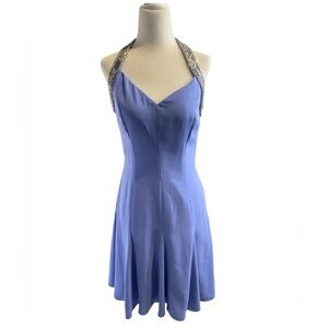 Elegant periwinkle Halter mini Dress
